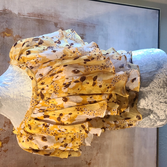 Joie Yellow Ruffled Crop Blouse - Picture 4 of 13